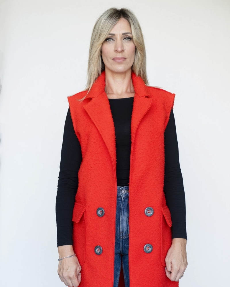GILET LUNGO Premiata Tessitura TACS - Artigiani del Panno Casentino - Modello Gilet Lungo
